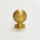 Satin Brass "Sweet" Beehive Cabinet Knob and Drawer Pulls