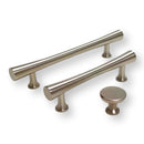 Brushed Nickel Cabinet Hardware "Collin" Drawer Pulls and Cabinet Knobs