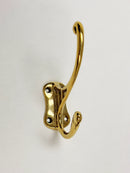 Polished Unlacquered Brass "Double" Wall Hook
