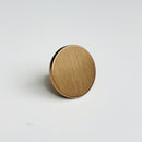 Round Brushed Bronze "Plato" Flat Cabinet Knob