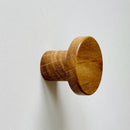 Modern "Pinta" Round Wall Hook in Lacquered Oak