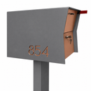 Retrobox Locking Package Dropbox in TEXTURED GRAY METALLIC - Modern Mailbox
