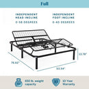 Full Size Electric Head Foot Adjustable Bed Base with Remote
