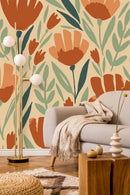 Voguish Hand Drawn Flowers Wallpaper Smart Quality