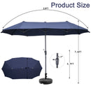 Ainfox 13ft Patio Umbrella Outdoor Two Layers With Umbrella Base