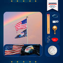Phoenix Patriot Flagpole Kit | Complete Bundle with Solar Light & Eagle Flag