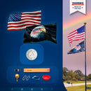 Phoenix Patriot Flagpole Kit | Complete Bundle with Solar Light & Eagle Flag