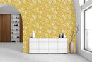Elegant Yellow Floral Wallpaper