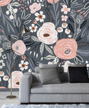 Flowers on Dark  Background Wallpaper
