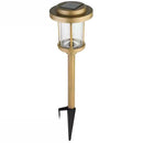 4 Pack - Gold Outdoor Solar LED Light Set - Weather-Resistant Path Yard Lighting