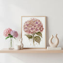 A Fragile Bloom Pink Hydrangea Counted Cross-Stitch Kit by Abris Art AH-309