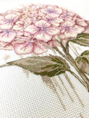 A Fragile Bloom Pink Hydrangea Counted Cross-Stitch Kit by Abris Art AH-309