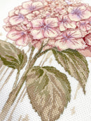 A Fragile Bloom Pink Hydrangea Counted Cross-Stitch Kit by Abris Art AH-309