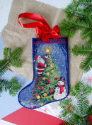Spark the Celebration Santa Christmas Stocking Cross-Stitch Kit by Abris Art AHH-001