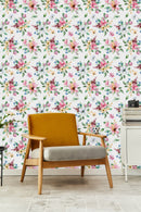Fashionable White Floral Wallpaper Vogue Quality