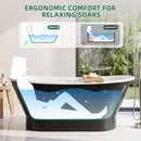 AKICON 67" Cast Iron Freestanding Bathtub, Drain and Overflow Kit Included