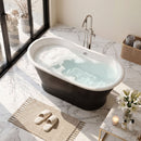 AKICON 67" Cast Iron Freestanding Bathtub, Drain and Overflow Kit Included