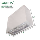 Akicon 36" Stainless Steel Range Hood with 600 CFM Insert & 6-Burner Gas Range Combo – Powerful Ventilation, Convection Oven, Multiple Finishes