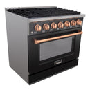 36" Slide-in Freestanding Professional Style Gas Range with 5.2 Cu. Ft. Oven, 6 Burners