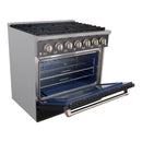 36" Slide-in Freestanding Professional Style Gas Range with 5.2 Cu. Ft. Oven, 6 Burners