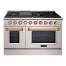 48" Slide-in Freestanding Professional Style Gas Range with 6.7 Cu. Ft. Oven, 8 Burners