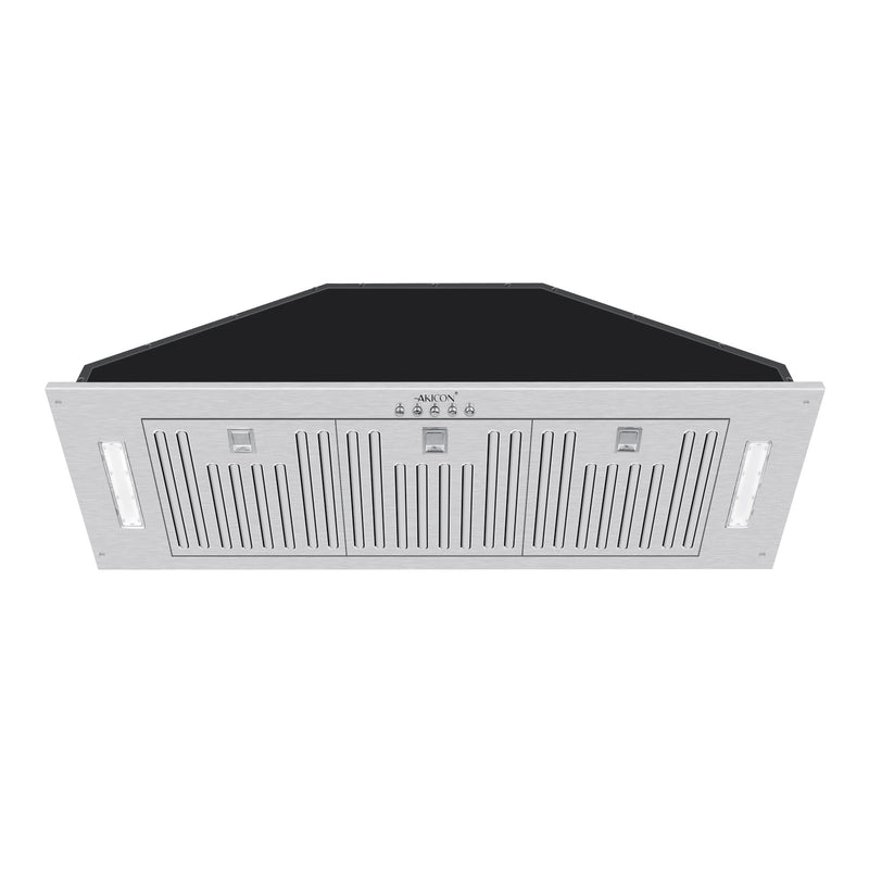 Range Hood Insert 36 Inch, 600 CFM Built-in Kitchen Hood with 3 Speeds, Ultra-Quiet Stainless Steel Ducted Vent Hood Insert with LED Lights and Dishwasher Safe Filters, Button Control Hood Vent