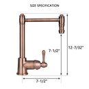 One-Handle Antique Copper Widespread Kitchen Bar/Prep Faucet - AK96118P2-AC