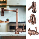 One-Handle Antique Copper Widespread Kitchen Bar/Prep Faucet - AK96118P2-AC