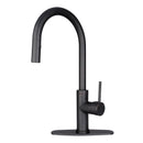 Copper Pull Out Kitchen Faucet with Deck Plate, Single Level Solid Brass Kitchen Sink Faucets with Pull Down Sprayer