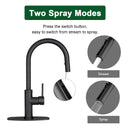 Oil Rubbed Bronze Pull Out Kitchen Faucet with Deck Plate, Single Level Solid Brass Kitchen Sink Faucets with Pull Down Sprayer-AK96416-ORB