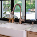 Copper Pull Out Kitchen Faucet, Single Level Solid Brass Kitchen Sink Faucets with Pull Down Sprayer - AK96455-D-AC