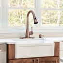 Copper Pull Out Kitchen Faucet, Single Level Solid Brass Kitchen Sink Faucets with Pull Down Sprayer - AK96455-D-AC