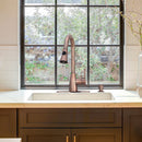 Copper Pull Out Kitchen Faucet, Single Level Solid Brass Kitchen Sink Faucets with Pull Down Sprayer - AK96455-D-AC