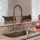 Copper Pre-Rinse Spring Kitchen Faucet, Single Level Solid Brass Kitchen Sink Faucets with Pull Down Sprayer - AK96518-D-AC