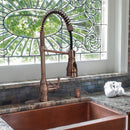 Copper Pre-Rinse Spring Kitchen Faucet, Single Level Solid Brass Kitchen Sink Faucets with Pull Down Sprayer - AK96518-D-AC