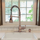 Copper Pre-Rinse Spring Kitchen Faucet, Single Level Solid Brass Kitchen Sink Faucets with Pull Down Sprayer - AK96518-D-AC