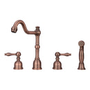 Two-Handles Matte Black Widespread Kitchen Faucet with Side Sprayer - AK96818-MB