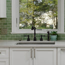 Two-Handles Matte Black Widespread Kitchen Faucet with Side Sprayer - AK96818-MB