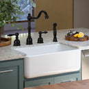 Two-Handles Matte Black Widespread Kitchen Faucet with Side Sprayer - AK96818-MB
