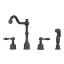 Two-Handles Antique Bronze Widespread Kitchen Faucet with Side Sprayer - AK96818-AB
