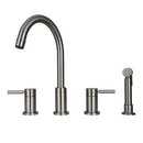 Two-Handles Copper Widespread Kitchen Faucet with Side Sprayer
