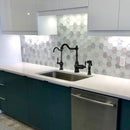 One-Handle Matte Black Widespread Kitchen Faucet with Side Sprayer - AK96918-MB