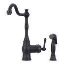One-Handle Brushed Gold Widespread Kitchen Faucet with Side Sprayer - AK96918-BTG