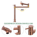 Copper Pot Filler Kitchen Faucet Deck-Mounted