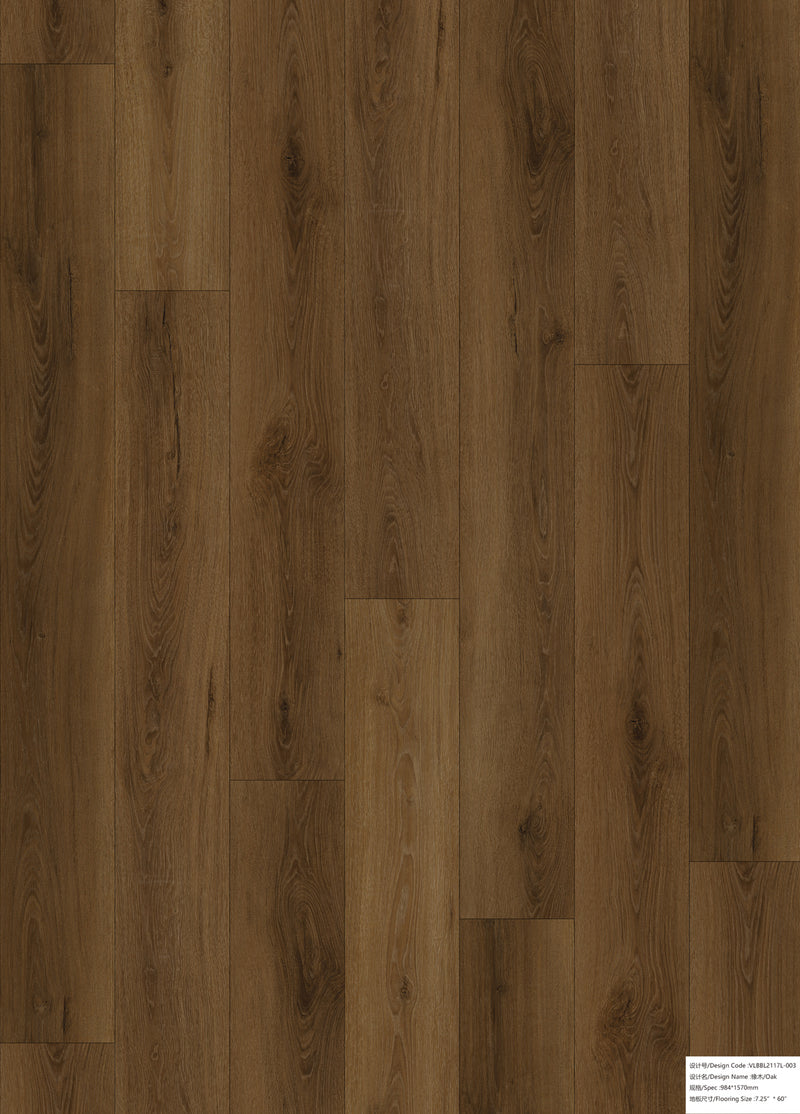 SPC Laminate Flooring Brown Stone - 0.26" Thickness, Enhenced Bevel - 1.5mm Pad Attached-Super protect - DC Collection plank view 2