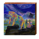 Grizzly Bears Colorful Wooden Sign | Wall Art Print on Real Wood | Artist: Teresa Ascone