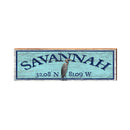 Savannah Heron Blue Latitude Longitude | Wall Art Print on Real Wood