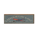 Chateaugay Lake Compass Paddles Blue Latitude Longitude ALI1 | Wall Art Print on Real Wood