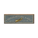 Chateaugay Lake Kayak Blue Latitude Longitude ALI1 | Wall Art Print on Real Wood