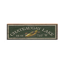Chateaugay Lake Kayak Green Latitude Longitude ALI1 | Wall Art Print on Real Wood